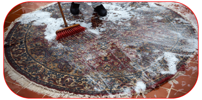pressure washing and cleaning large area rugs